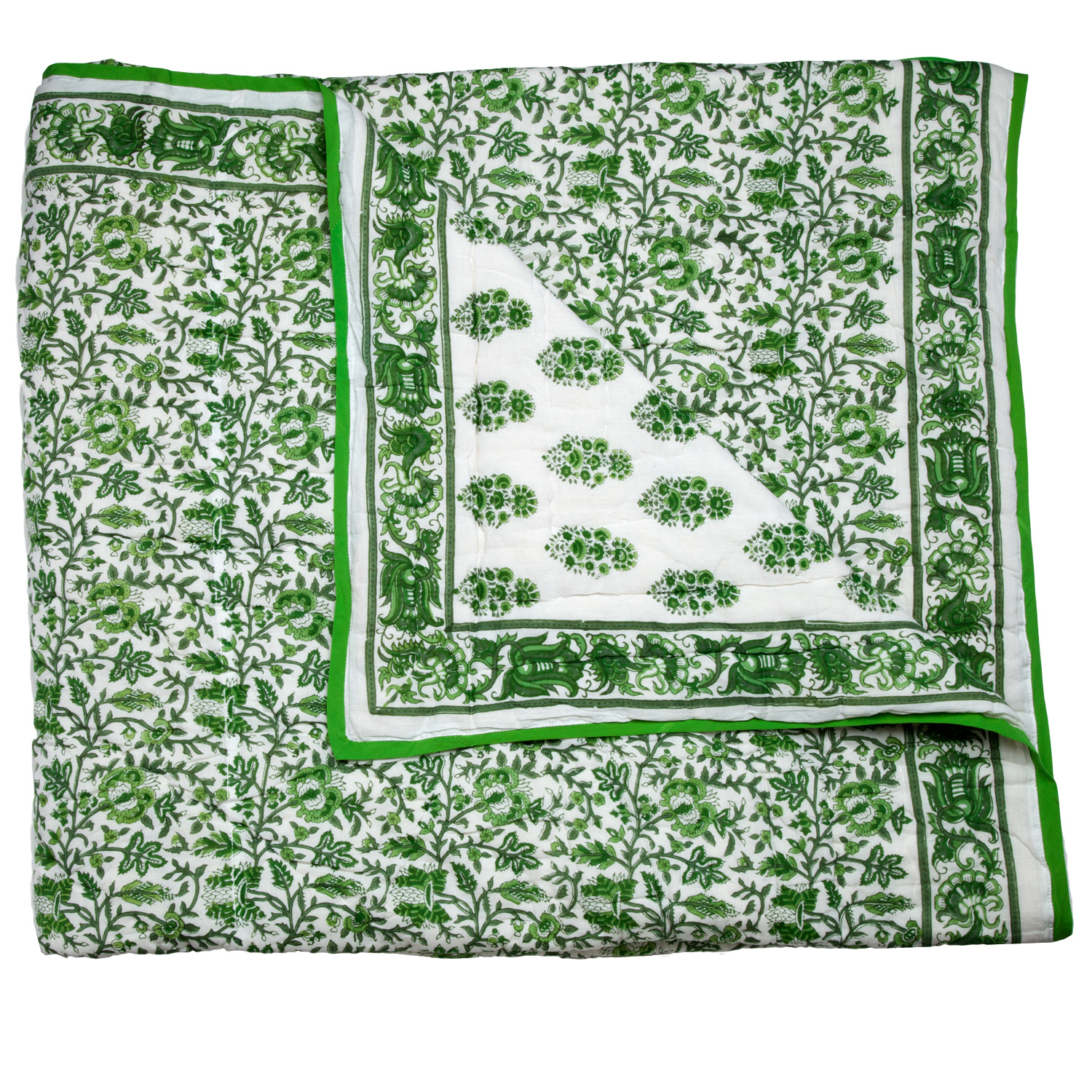 Aria-Riya Reversible Quilt - Green
